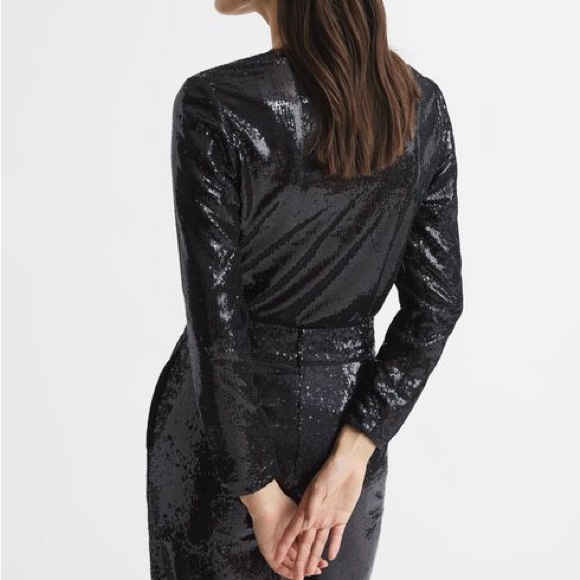 Reiss Julianne Black Sequin Top - Picture 3 of 11
